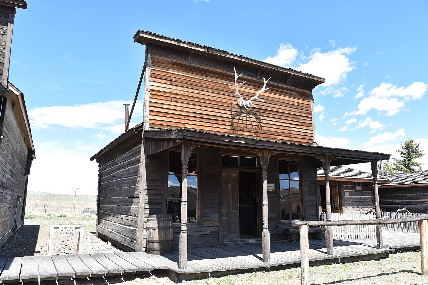 Angled exterior of Rivers Saloon