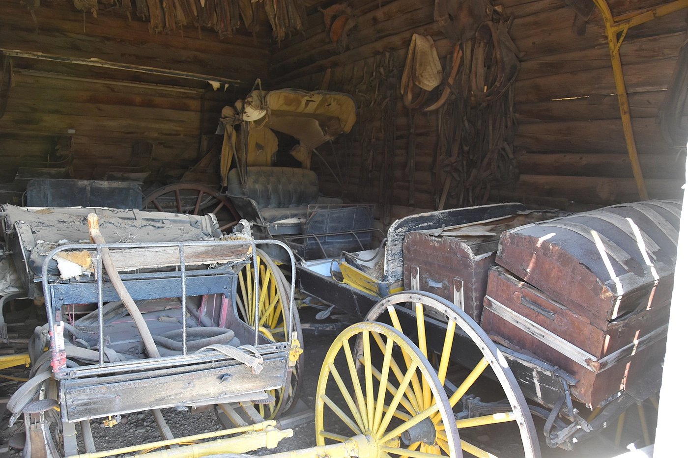 Authentic carriage stored at an authentic livery stable