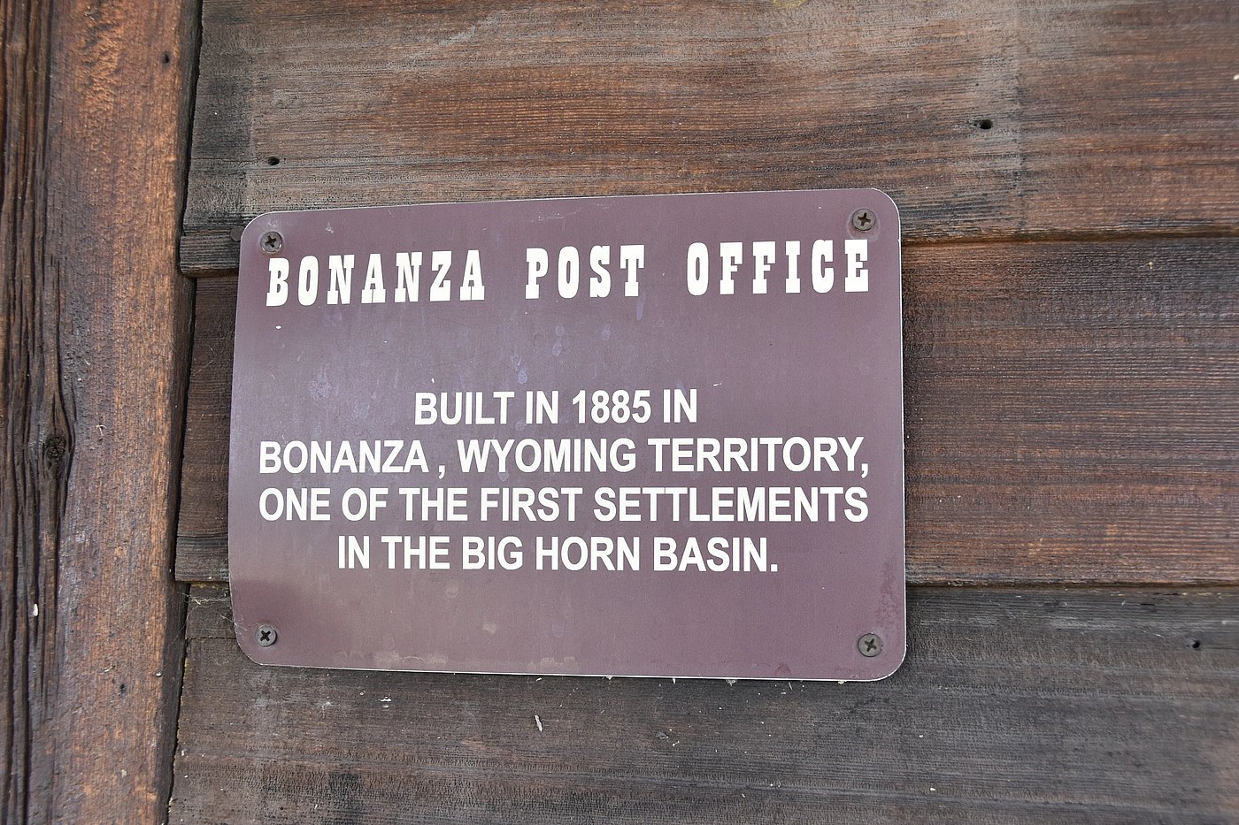 Bonanza Post office museum label