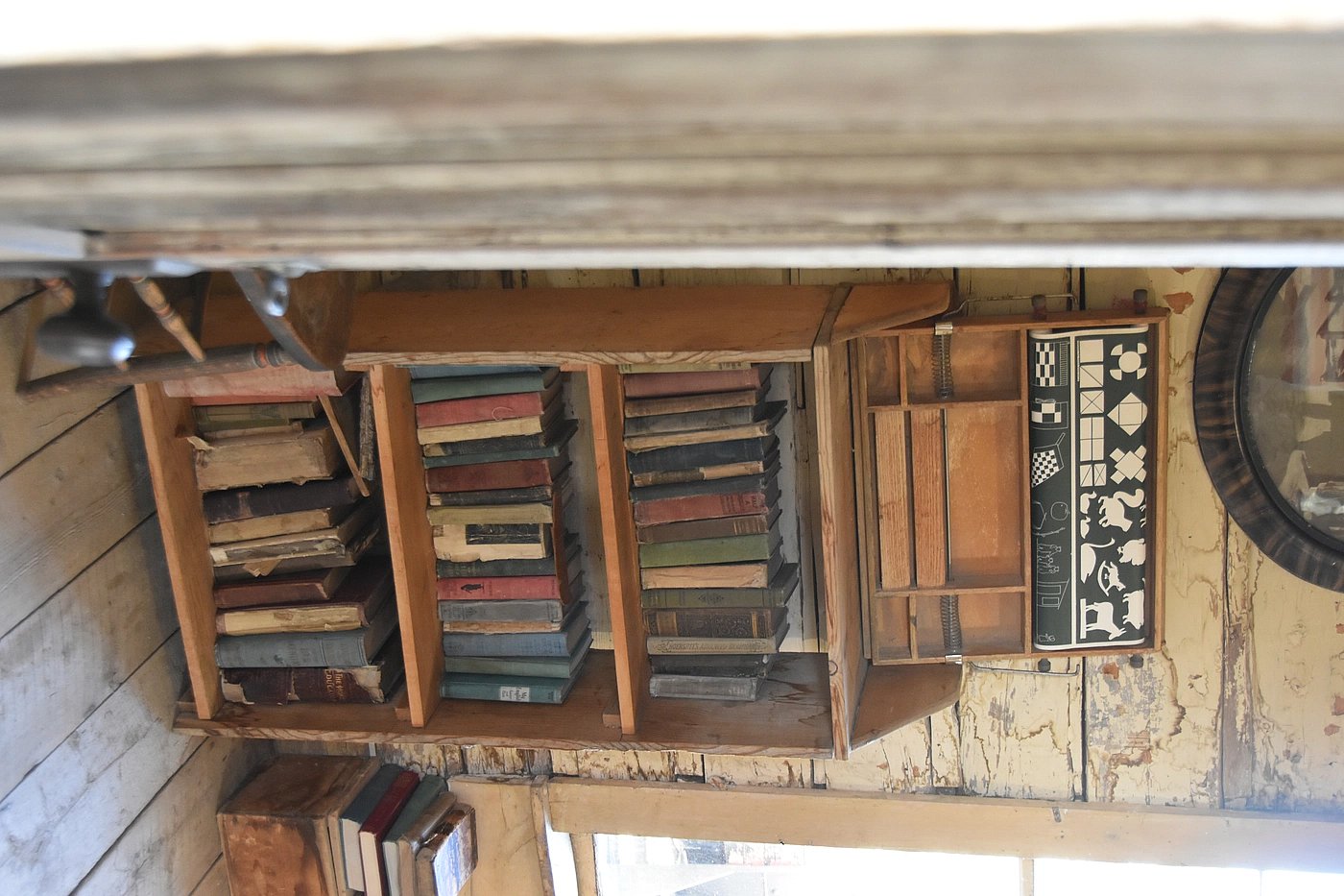Books and learning materials from one-room schoolhouse