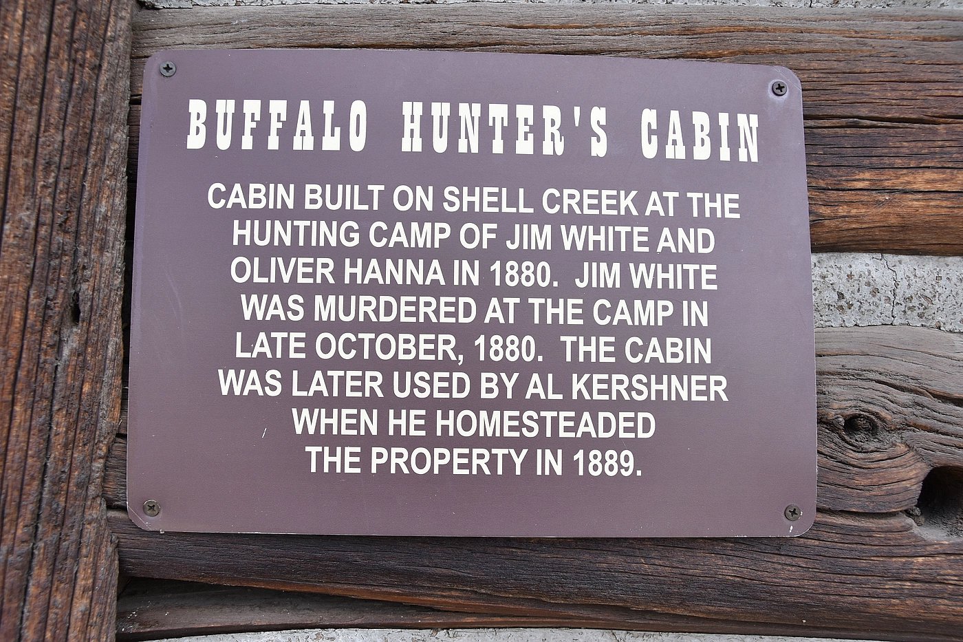 Buffalo Hunters Cabin label by Old Trail Town Cody WY