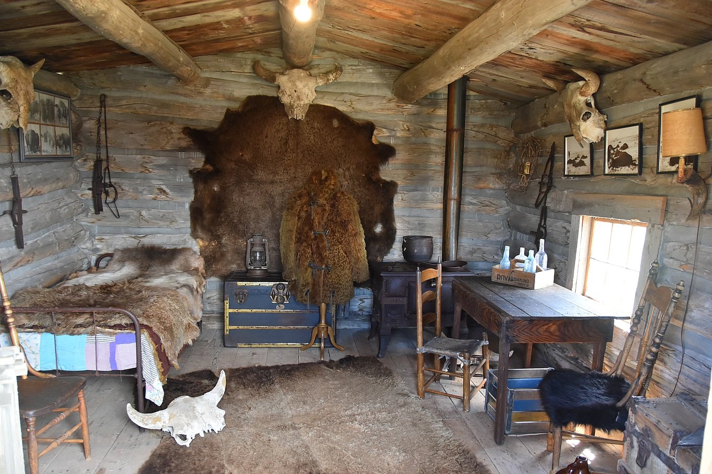 Buffalo Hunters Cabin with fur and tack