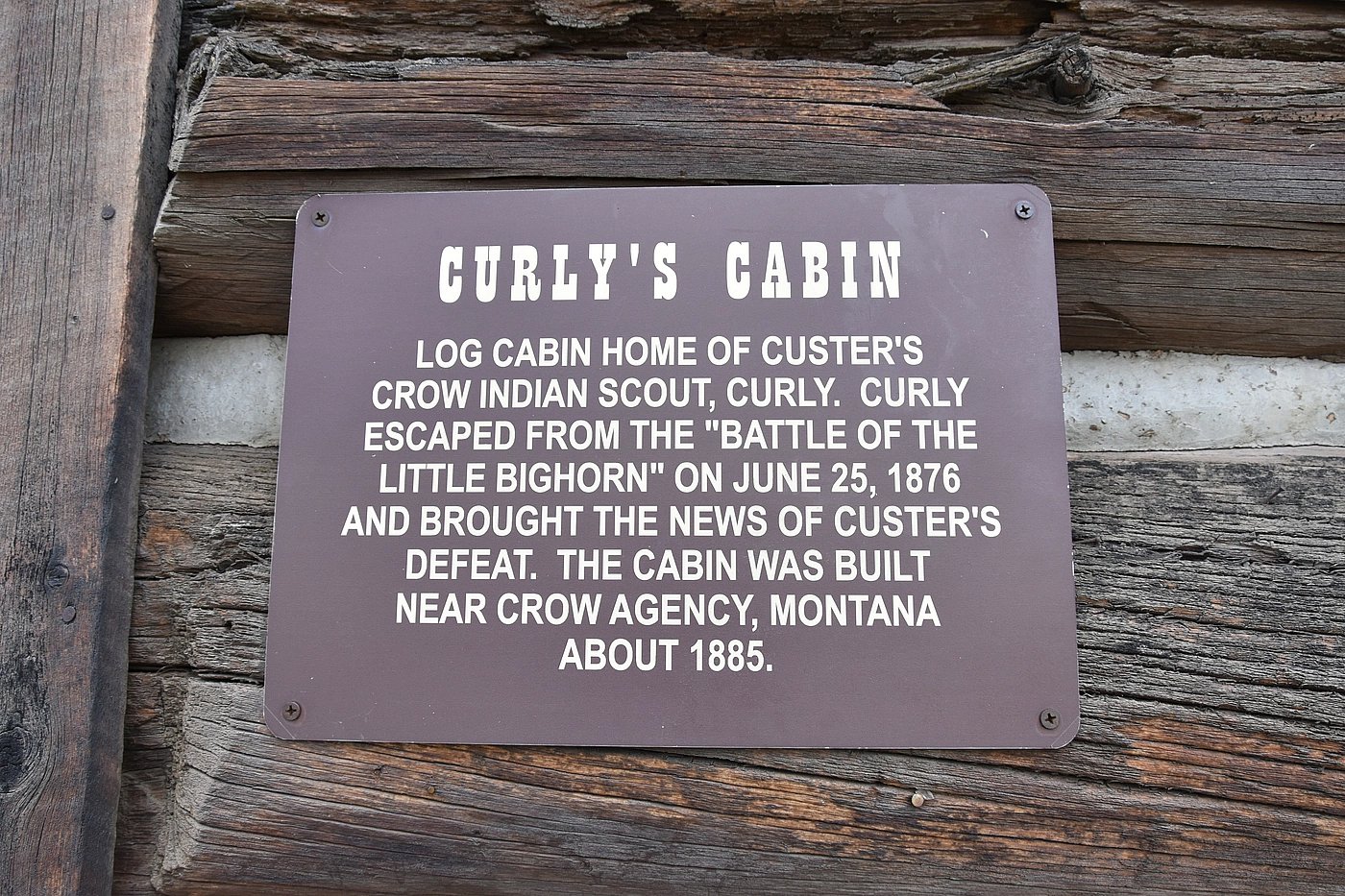 Curleys Cabin label at Old Trail Town