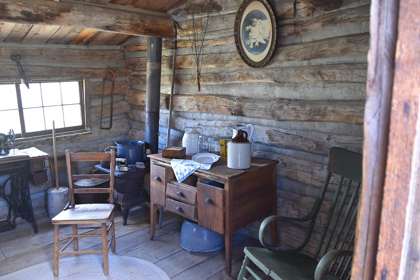 Desk and chair from old west cabin