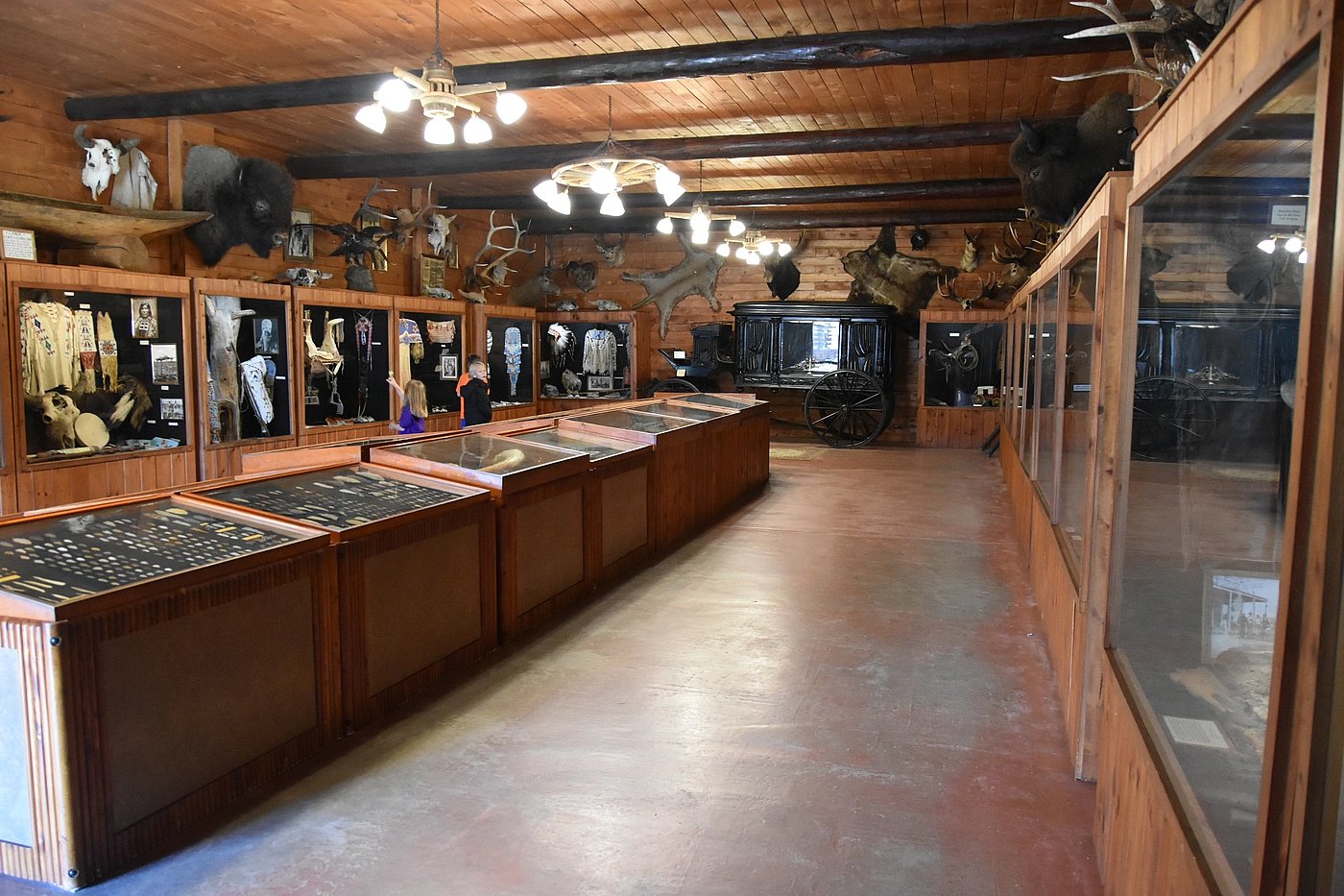 Display cases at the Museum of the Old West