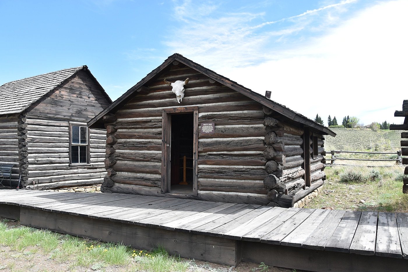 Exterior of authentic old west cabin