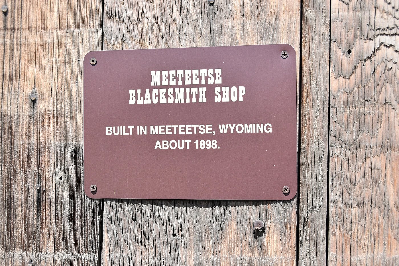 Museum label for historic blacvksmith shop