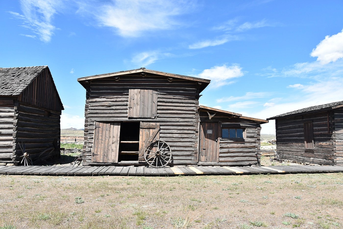 Outside the famous livery stable at OId Trail Town
