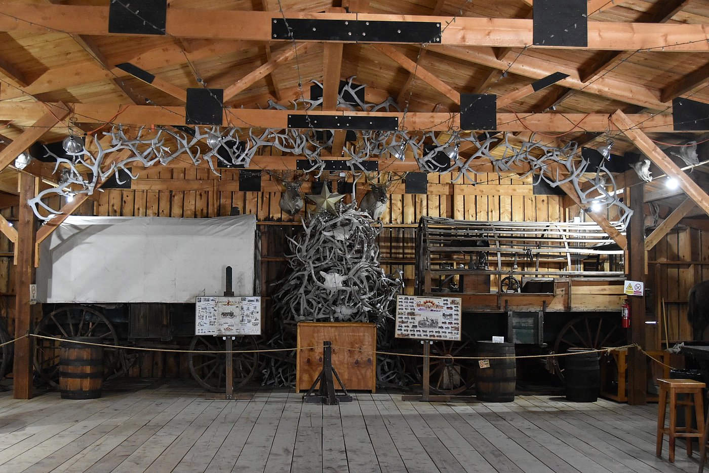 Overview of the barn inside Old Trail Town
