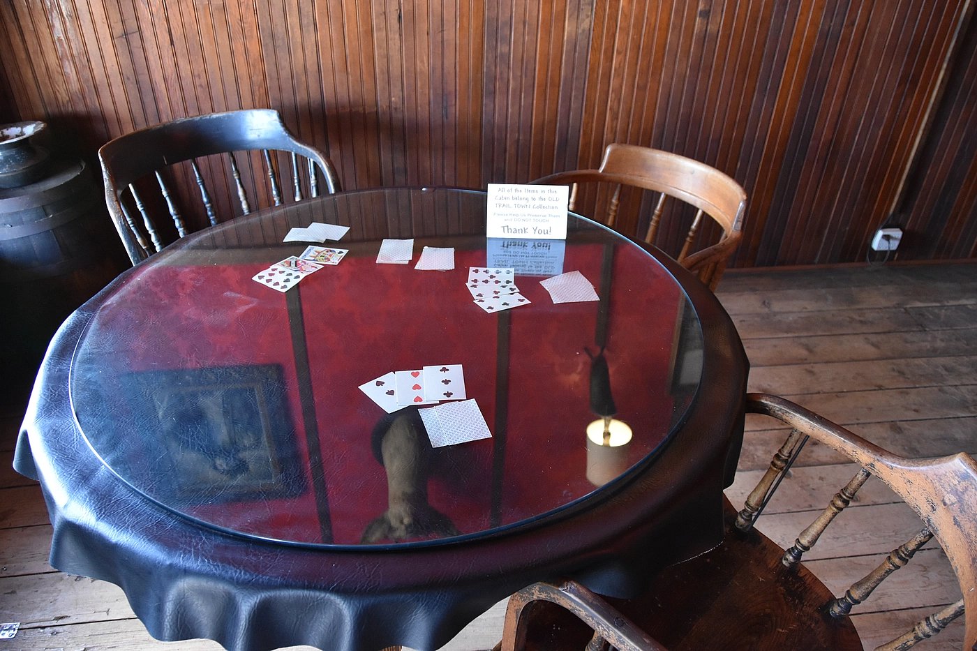 Poker table and cards from Old Trail Town