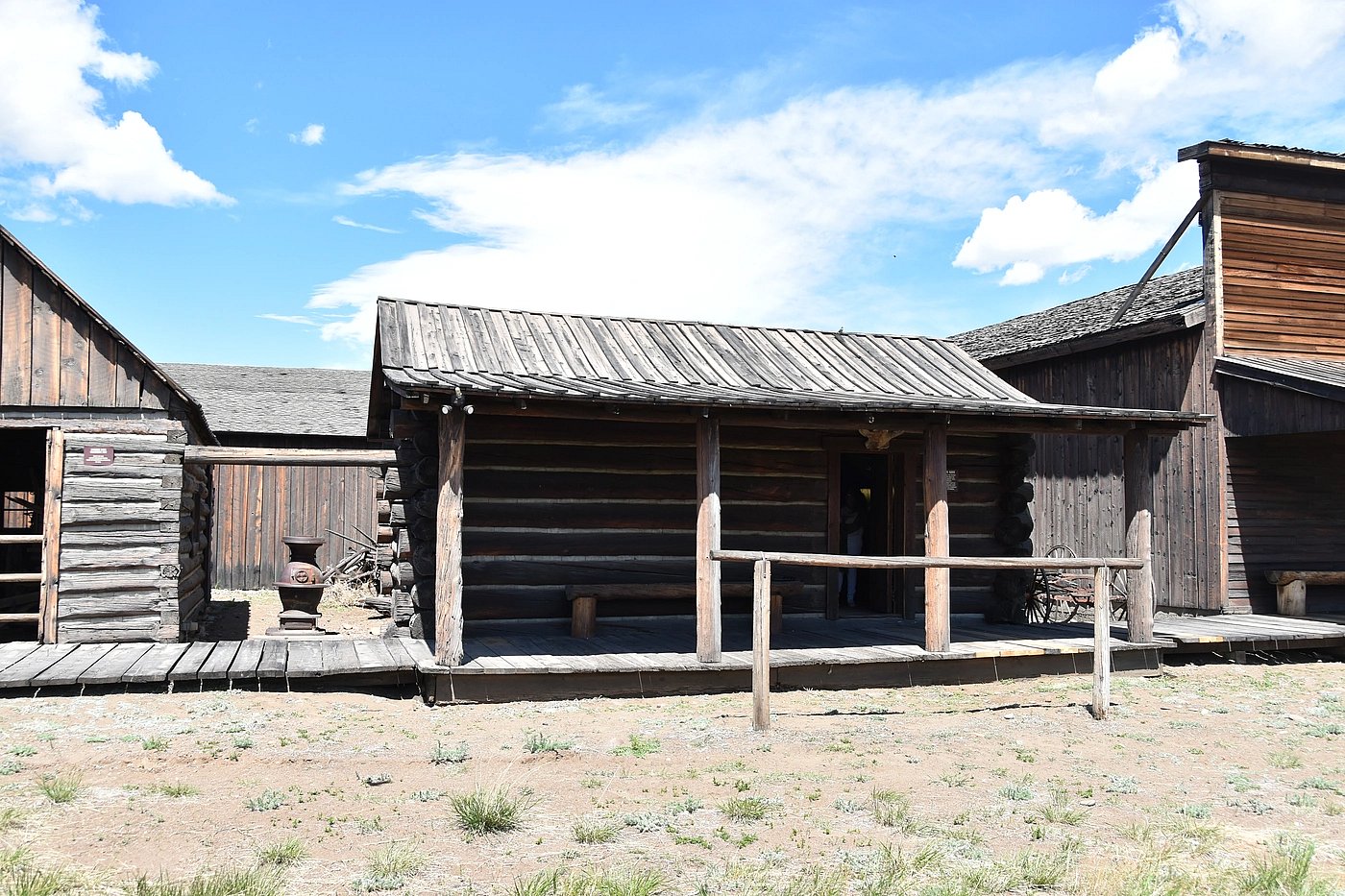 Side angle of historic Carter Cabin