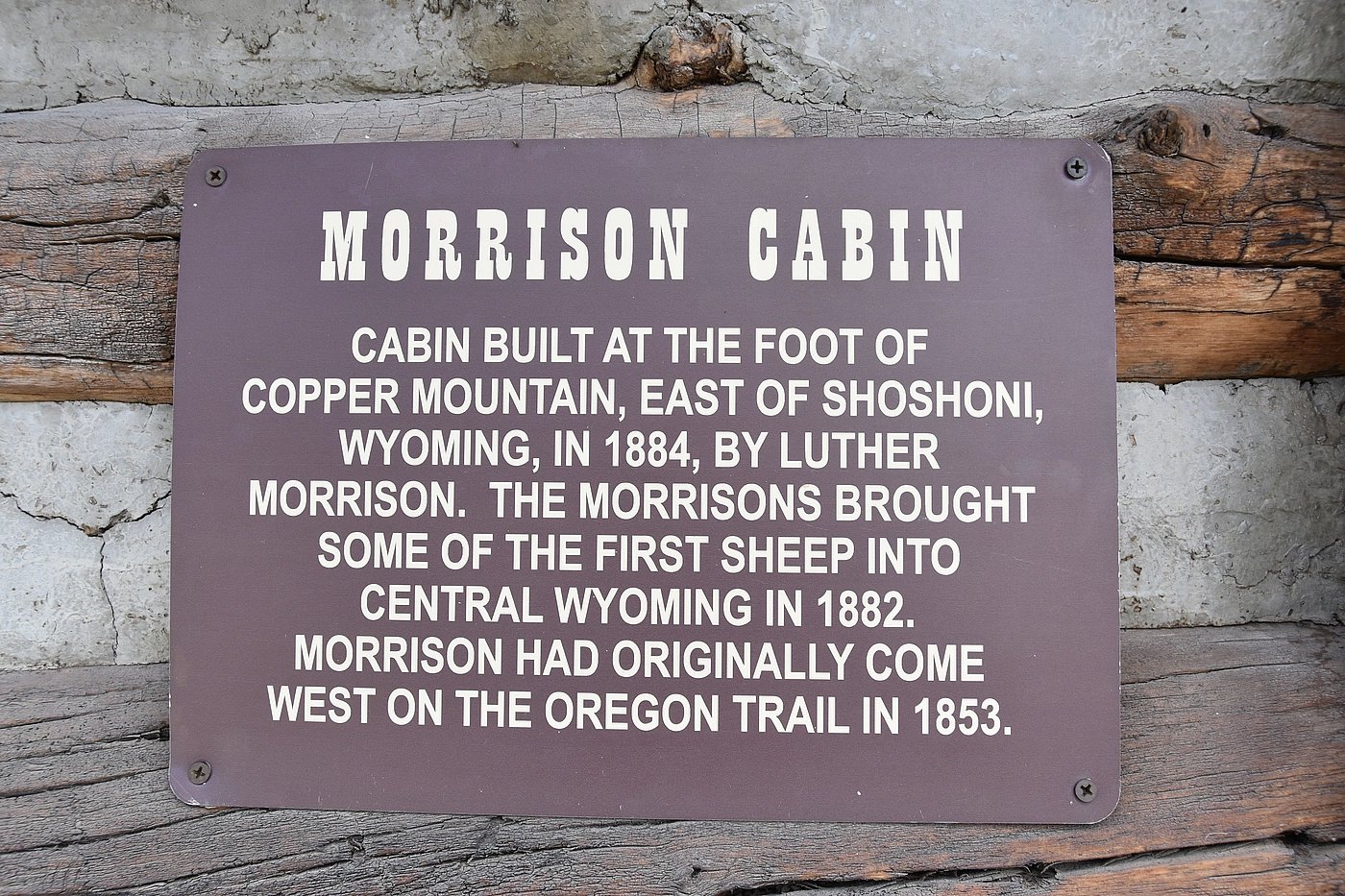 The Morrison cabin Old Trail Town label