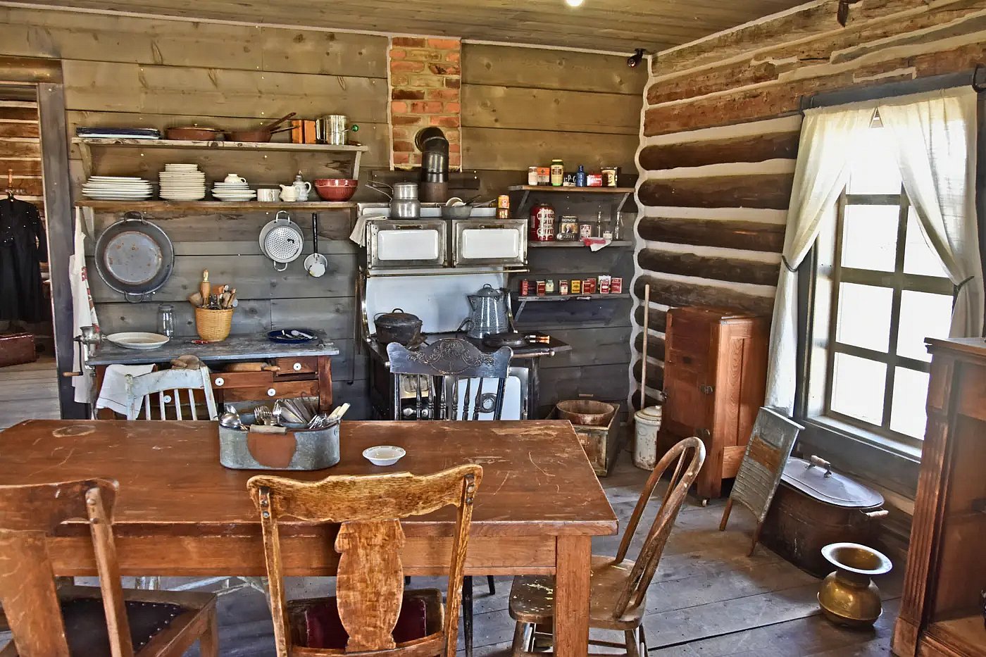The roadhouse kitchen of the old west brothel