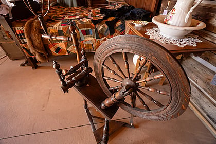 A yarn spinning wheel from the frontier