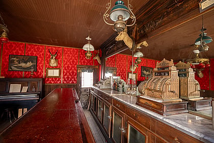 Looking down the bar at Old Trail Town Saloon